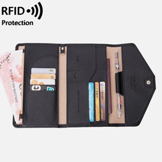 กระเป๋าสตางค์ ใบยาว อเนกประสงค์ สําหรับใส่หนังสือเดินทาง บัตรเครดิต RFID เหมาะกับการเดินทาง