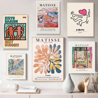 โปสเตอร์ภาพวาดศิลปะ รูปดอกไม้ Matisse Abstract สําหรับตกแต่งผนังบ้าน ห้องนั่งเล่น