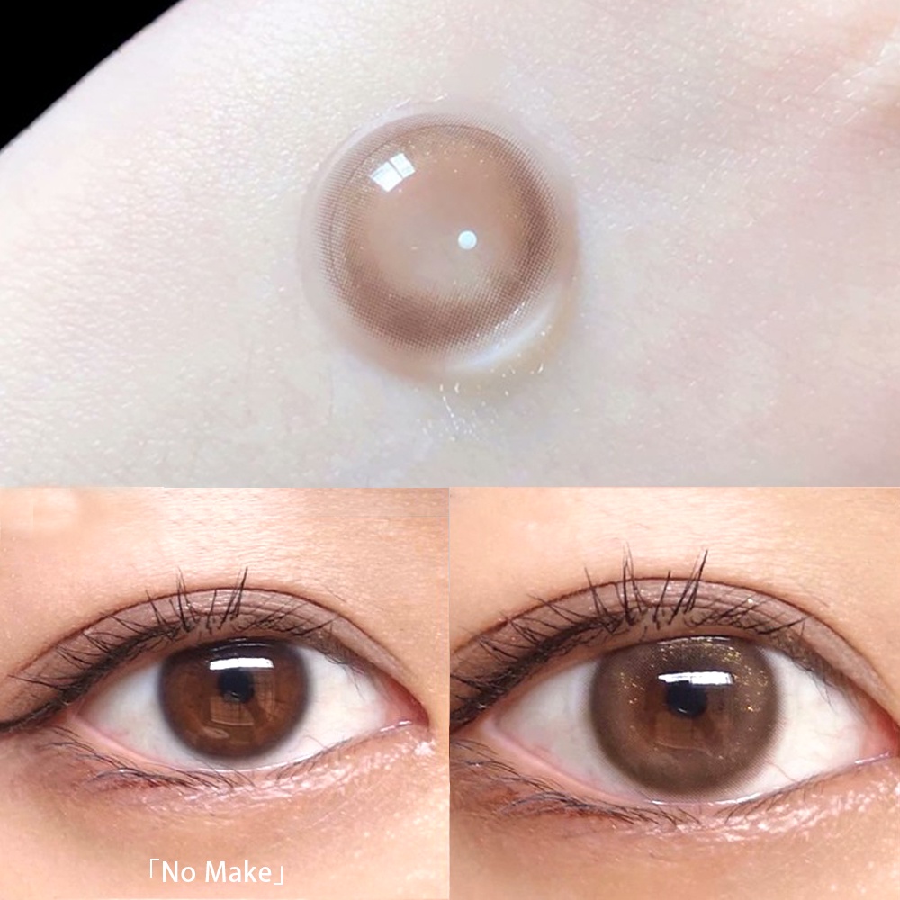 คอนแทคเลนส์ สีน้ําตาล 14 มม. 2 ชิ้น 1 คู่