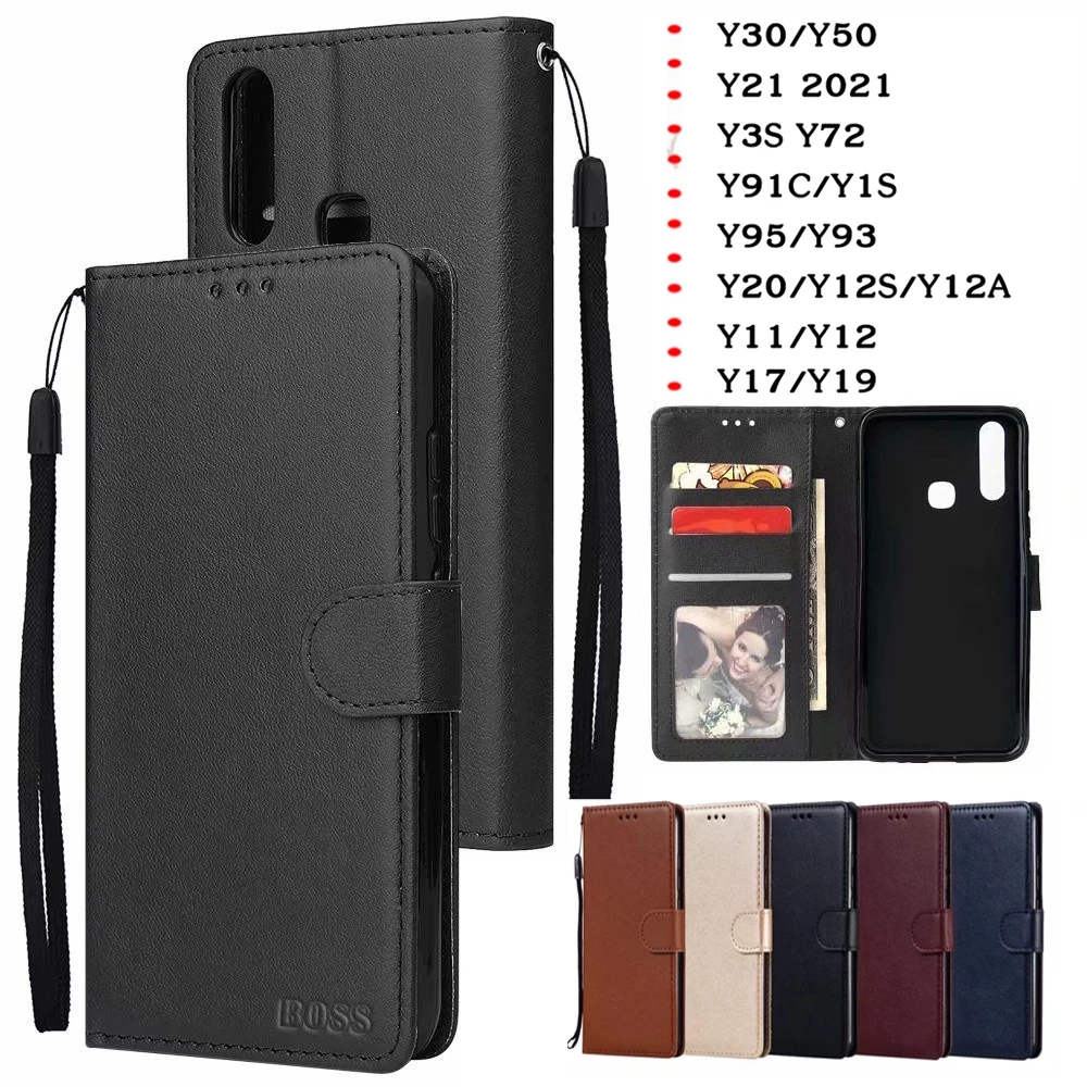 เคสฝาพับ หนัง ล็อคได้ VIVO Y11 Y12 Y17 Y30 Y21 Y20 Y12S Y12A Y3S Y72 Y91C Y95 Y93 Y03 Y18 Y28S Y100 V30 PROเคสมีแม่เหล็ก