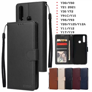 เคสฝาพับ หนัง ล็อคได้ VIVO Y11 Y12 Y17 Y30 Y21 Y20 Y12S Y12A Y3S Y72 Y91C Y95 Y93 Y03 Y18 Y28S Y100 V30 PROเคสมีแม่เหล็ก