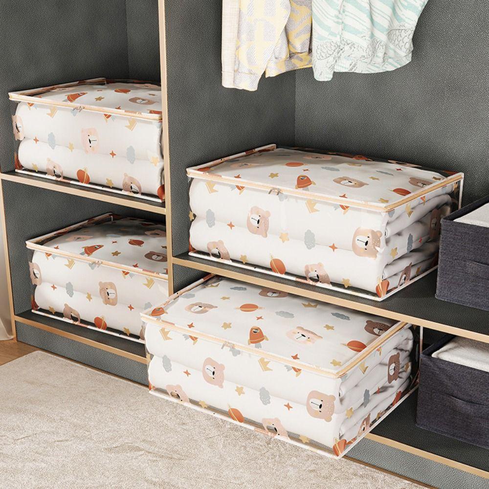 ยี่รัน กระเป๋าเก็บของ, ที่เก็บเสื้อผ้ากันน้ําสามมิติ, กระเป๋าผ้านวมความจุขนาดใหญ่กันฝุ่นโปร่งใสในครัวเรือน - รูปที่ 3