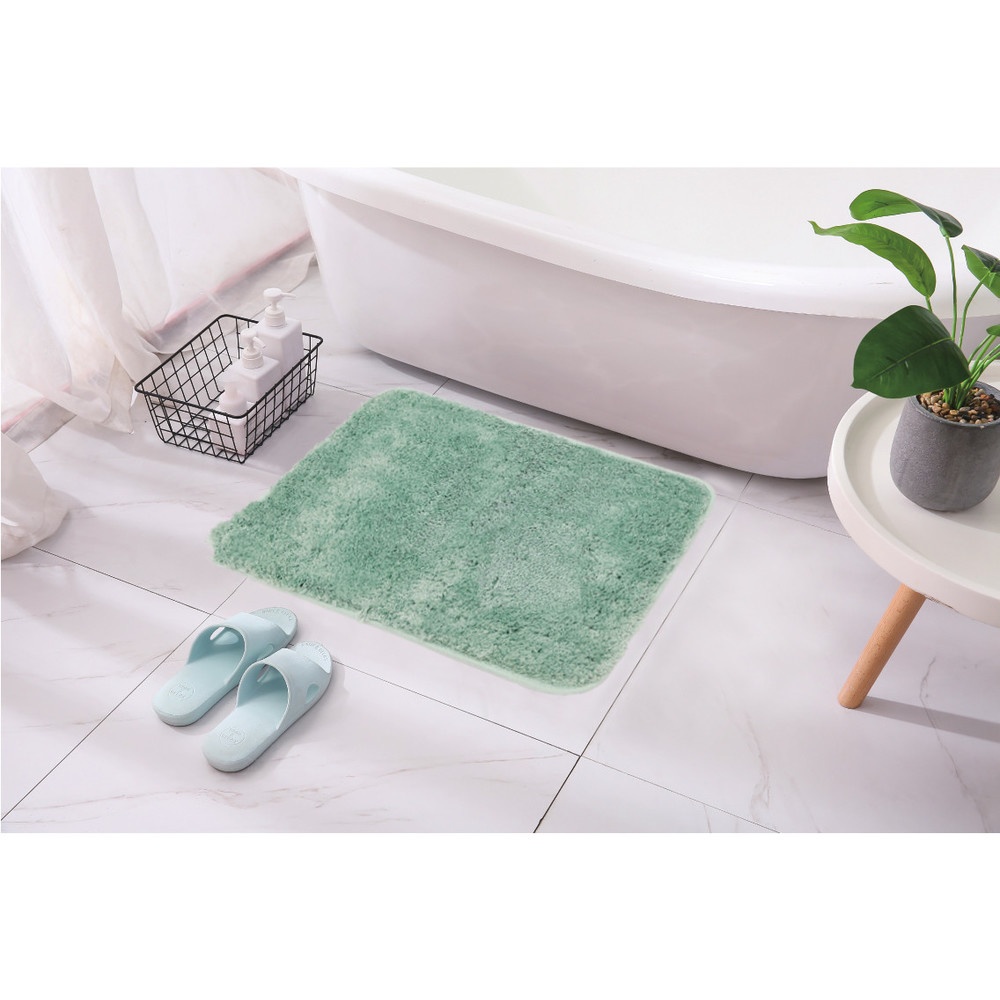 GlobalHouse COZY พรมเช็ดเท้าขนนุ่ม รุ่น LOBBY-03 ขนาด 40× 60× 2.5ซม. สีเขียว สินค้าของแท้คุณภาพดี