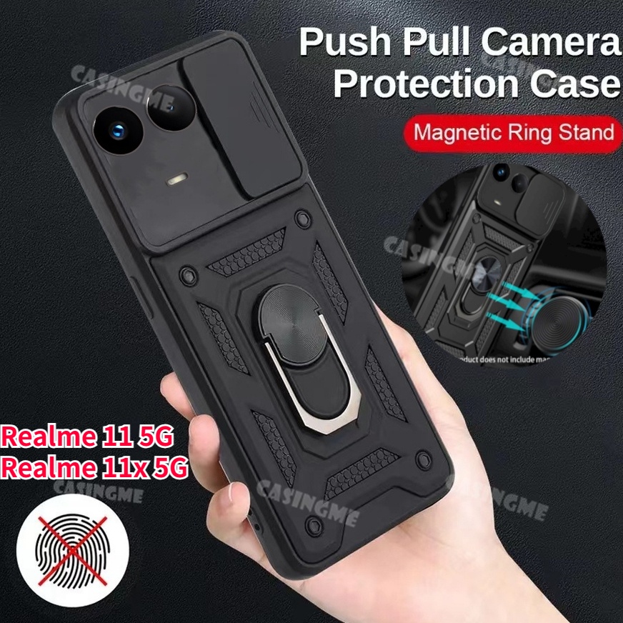 เคสโทรศัพท์มือถือ กันกระแทก ป้องกันกล้อง พร้อมแหวนแม่เหล็ก สําหรับ Realme 11 5G 2023 11X 11 11 11X 5G 4G