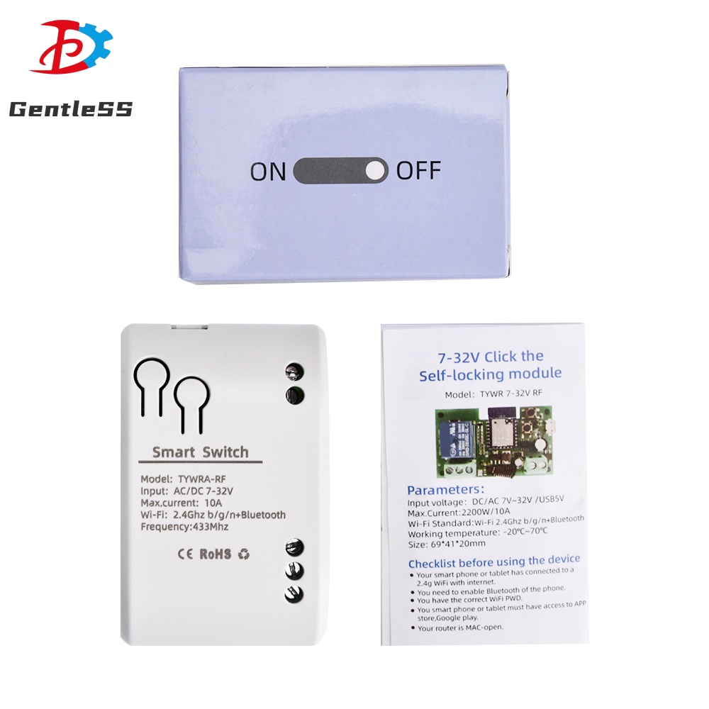 Tuya โมดูลสวิตช์รับสัญญาณ WiFi ไร้สาย 1/2/4CH DC 7-32V 5V 12V 24V 220V RF 10A พร้อม Alexa