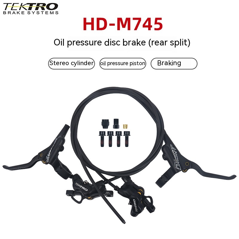 TEKTRO Four-Piston High-End M745 Oil Disc จักรยานเสือภูเขาเบรคน้ํามันไฮดรอลิกอุปกรณ์เบรคทวิภาคีแผ่นน