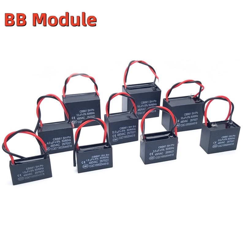 ตัวเก็บประจุพัดลมสตาร์ท CBB61 450V 1uF 1.2uF 1.5uF 1.8uF 2.0uF 2.5uF 3.0uF 3.5uF 4.0uF 4.5uF 5.0uF 6