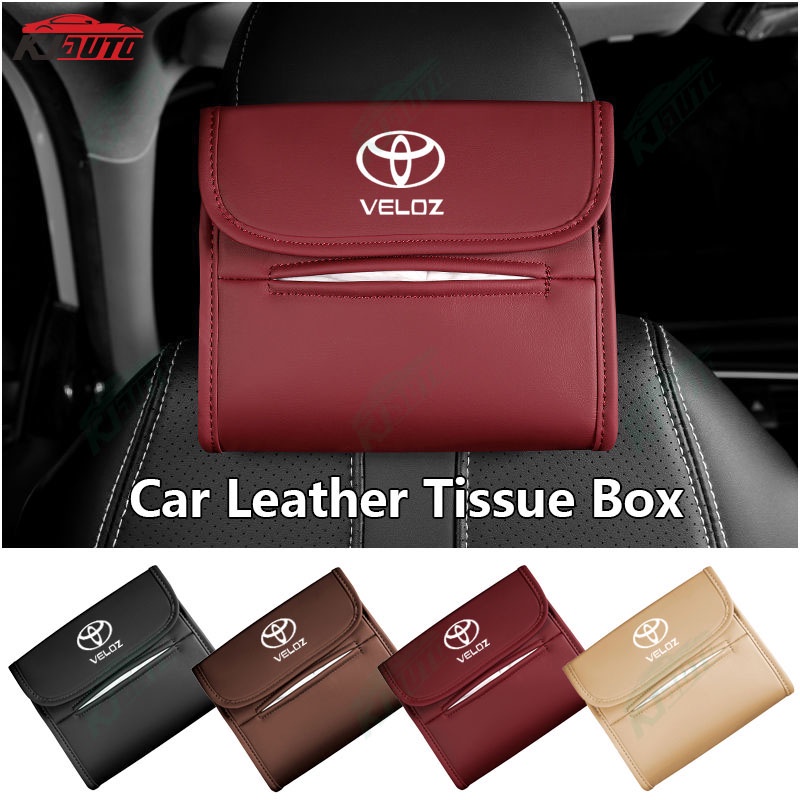 กล่องทิชชู่หนัง แบบแขวน อเนกประสงค์ อุปกรณ์เสริม สําหรับติดที่บังแดดรถยนต์ Toyota Veloz 2 ชิ้น