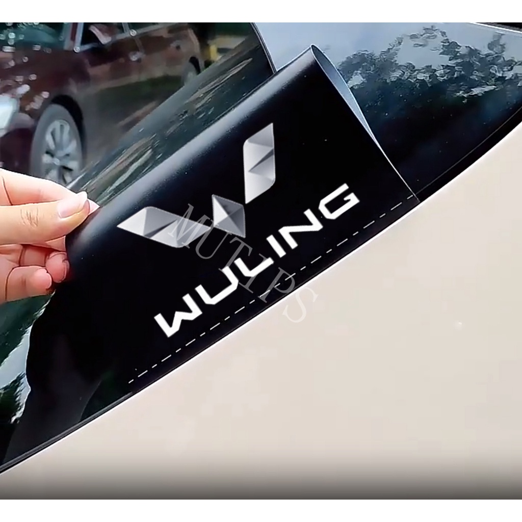 สติกเกอร์พีวีซี ลายฉลาก Wuling Car Wash Label Style Trunk Door Decals สําหรับตกแต่งรถยนต์ Almaz Cortez Alvez Confero s Formo Victory Mini Air EV