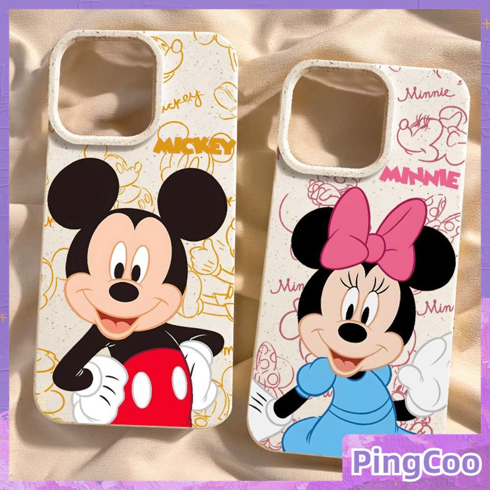 Pingcoo - เข้ากันได้สำหรับ เคส iphone 11 เคสไอโฟน เคสไอโฟน11 กรณีเป็นมิตรกับสิ่งแวดล้อมย่อยสลายได้สีขาวกรณีกันกระแทก TPU น่ารักคู่การ์ตูนเมาส์เข้ากันได้กับ iPhone 15 PRO MAX 14 PRO MAX 13 PRO MAX 12 PRO MAX XR XS 7plus 8 PLUS