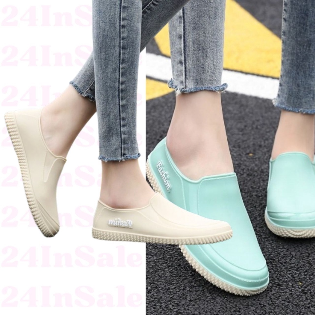 shop24 สต็อกไทย รองเท้าทรงสลิปออนยางนิ่ม สีพาสเทล เบอร์ 36-40 (140)