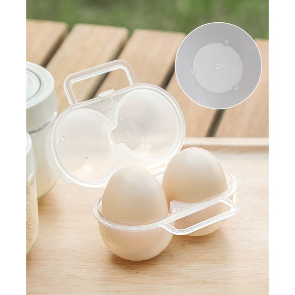 กล่องใส่ไข่ไก่ 2 ฟอง พกพาสะดวก เคสไข่พลาสติก กันแตกเหมาะสำหรับเดินทางและแคมป์ปิ้ง - รูปที่ 5