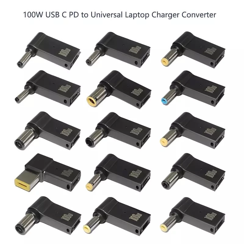 100W USB TypeC To Dc Power Jack Connector USB C To Universal Laptop Power Adapterปลั๊กแปลงสำหรับcomputer Noteboobkทุกรุน