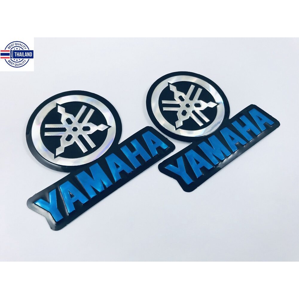สติ๊กเกอร์ Yamaha Sticker สติกเกอร์ สีฟ้า แต่งรถ ติดรถ โลโก้ Blue Logo 3D ปั๊มนูน 4ชิ้น มอเตอร์ไซค์ ยามาฮ่า mslaz yzf r3
