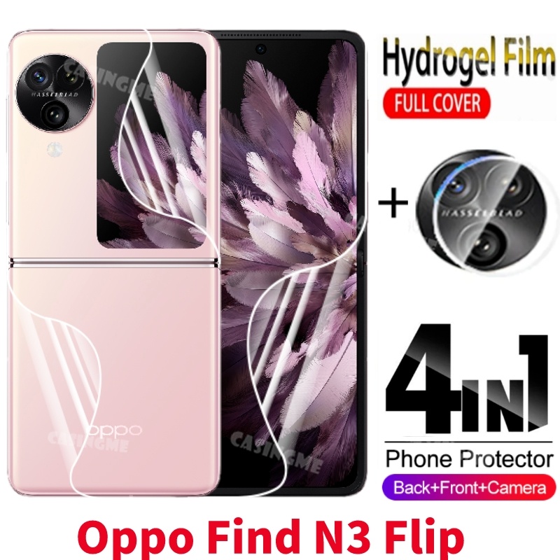 ฟิล์มไฮโดรเจลนิ่ม กันรอยหน้าจอ ป้องกันกล้อง ด้านหน้า และหลัง สําหรับ Oppo Find N3 Flip 5G 2023 4in1 FindN3Flip FindN3 Flip N3Flip 4G 5G