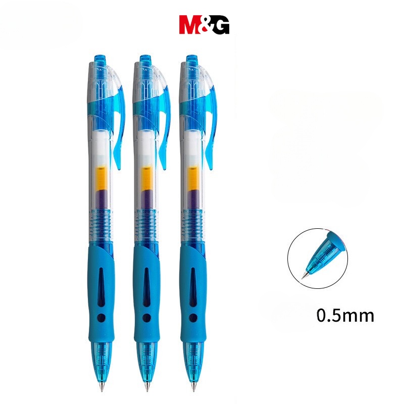 M&amp;G เครื่องเขียน GP1008 ปากกาเจล ปุ่มกด แบบพิเศษ สีฟ้า เรียบง่าย สําหรับนักเรียน สอบ สอบ เรียน ธุรกิจ สํานักงาน 6 ชิ้น