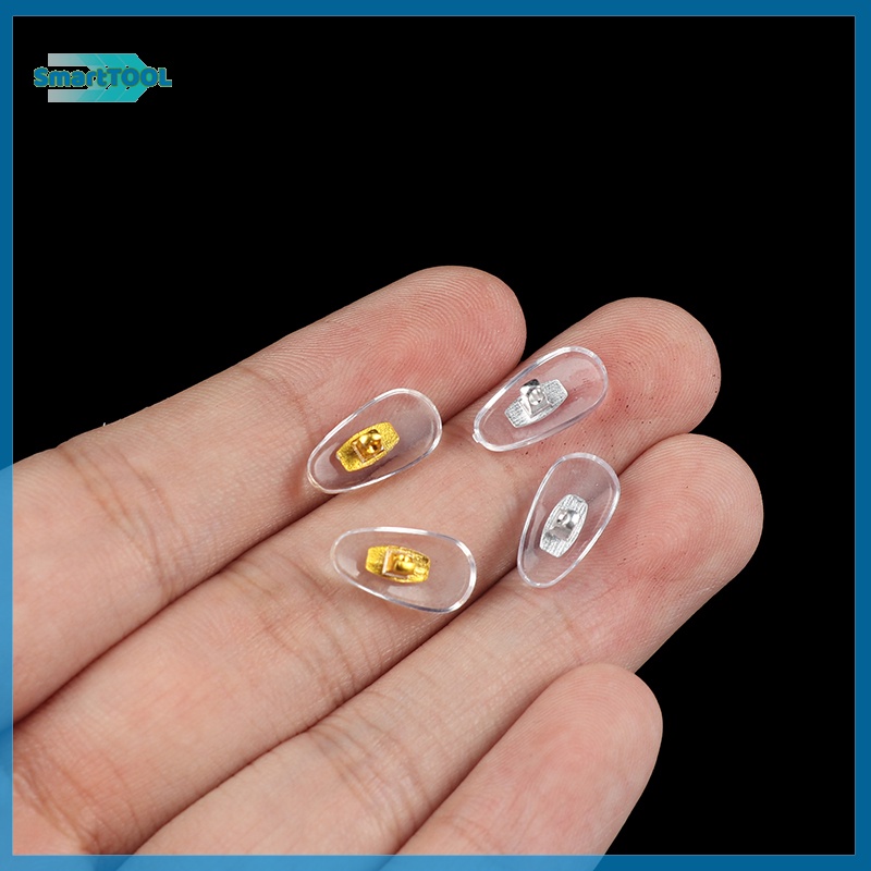 Utzn> ใหม่ แผ่นซิลิโคนรองจมูกแว่นตา แบบสกรู 10 คู่