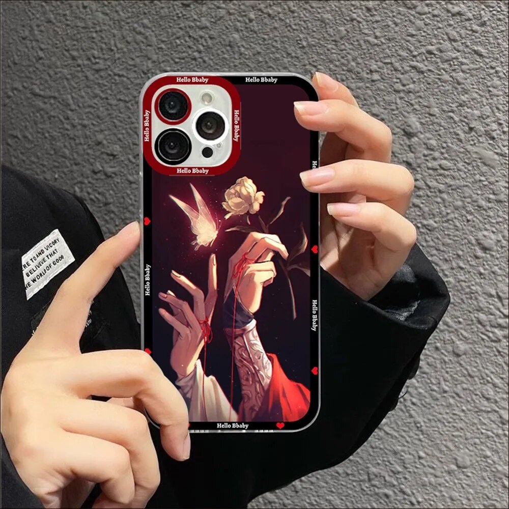 Tian Guan Ci Fu Aesthetic Square Edge iphone Case Thien Quan Tu Puc 2 8plus/x/xs/11/12/pro/max/plus/