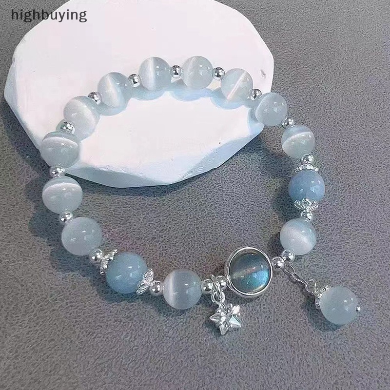 [highbuying] สร้อยข้อมือ โอปอล ตาแมว คริสตัล สีฟ้า สมบัติ ดาว ดวงจันทร์ เครื่องประดับผู้หญิง ปาร์ตี้ ใหม่ พร้อมส่ง