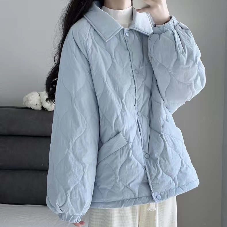 เสื้อแจ็กเก็ต ผ้าฝ้าย ทรงหลวม น้ําหนักเบา สไตล์เกาหลี สําหรับผู้หญิง