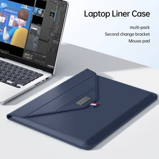 เคสกระเป๋าใส่แล็ปท็อป หนัง PU นิ่ม กันน้ํา พร้อมขาตั้ง 13.3 14 15 16 นิ้ว สําหรับ asus Acer matebook air pro 13