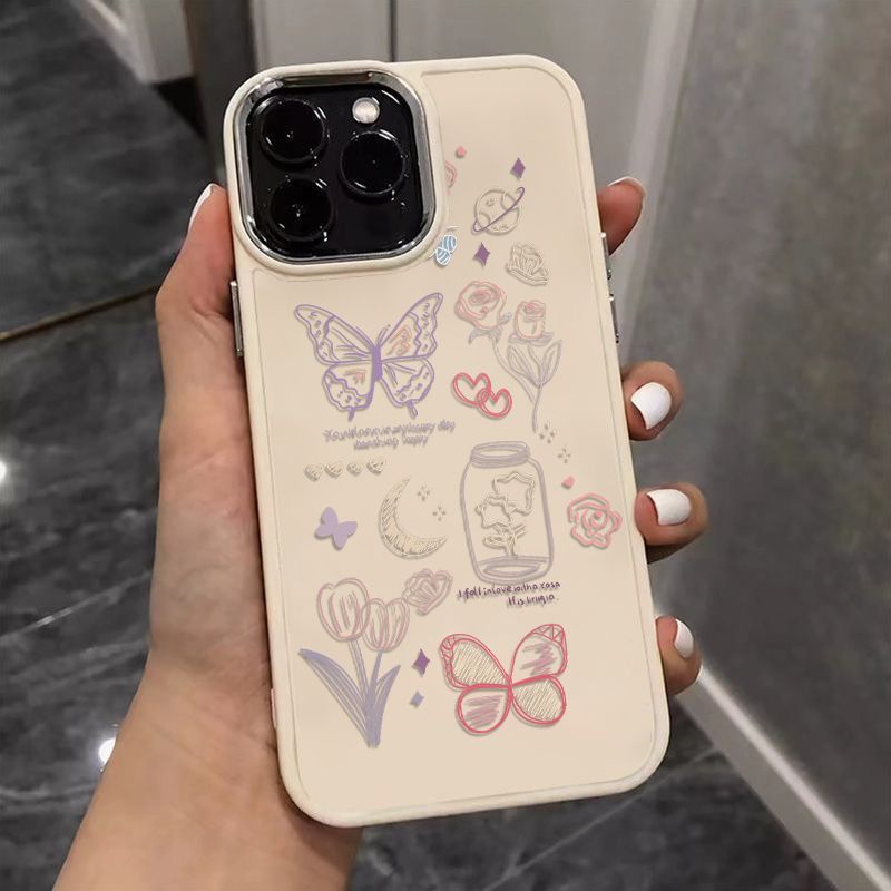เคสโทรศัพท์มือถือ ผิวด้าน กันกระแทก ลายผีเสื้อ สําหรับ Apple Iphone 14promax 13 12 11 7 8p 15promax YFID