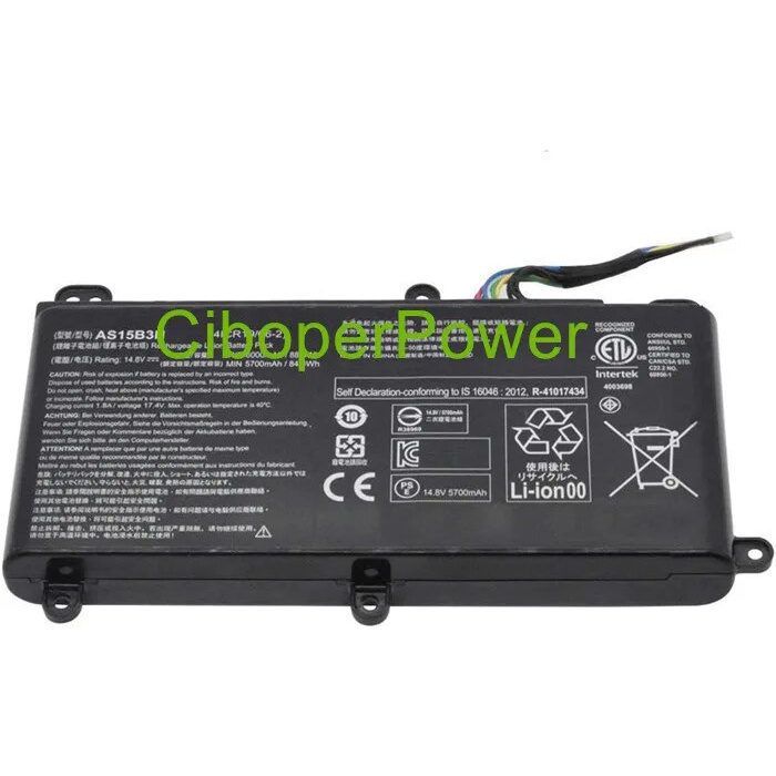 แบตเตอรี่แล็ปท็อป AS15B3N KT.00803.004 15 G9-591 AS15B3N(4ICR19/66-2)