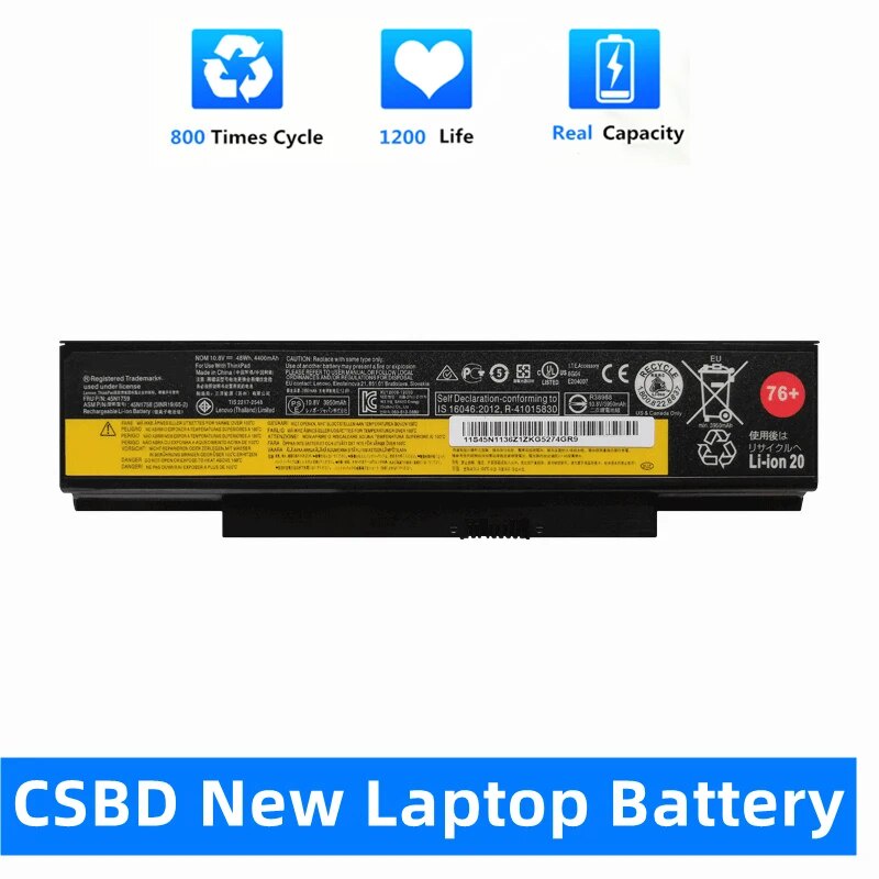 แบตเตอรี่แล็ปท็อป 76+ For Lenovo ThinkPad E555 E550 E550C E560 E565C 45N1759 45N1758 45N1760 45N1761