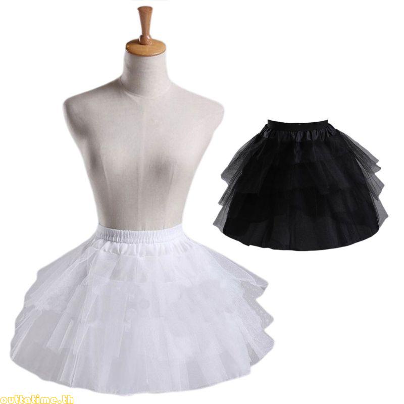 ชุดคอสเพลย์แม่บ้านโลลิต้า Pettiskirt Short no Hoops Petticoat Girls Ballet Mesh Y