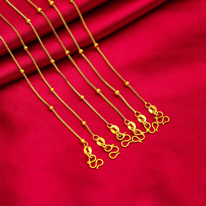 สร้อยคอทองคําแท้ 98.9% 18K จี้รูปตัว C เคลือบทองคําแท้ 3-4 กรัม ทรงหลวม สไตล์อิตาลี สําหรับผู้หญิง - รูปที่ 7