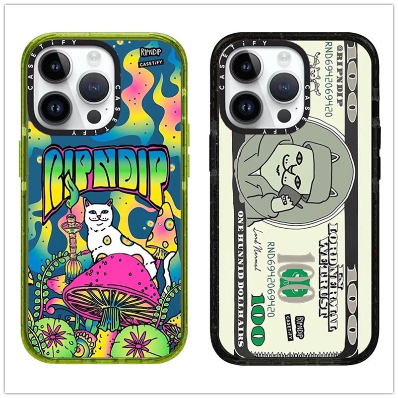 เคสโทรศัพท์ซิลิโคน TPU นิ่ม แบบใส กันกระแทก ปิดด้านหลัง ลายแมว Ripndip สําหรับ iPhone 15 12 13 11 14 Pro Max 14 15 Plus