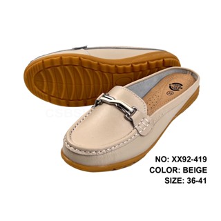 CSB รองเท้าหนังวัว XX92-419 รองเท้าแฟชั่นผู้หญิงเปิดส้น