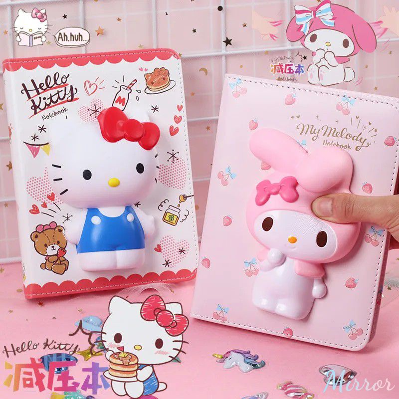 Kawaii Sanrio ภาพ Mini Decompression โน้ตบุ๊คน่ารัก Cinnamoroll Hello Kitty Coloring Page Decompression Hand Book โน้ตบุ๊คของขวัญ M