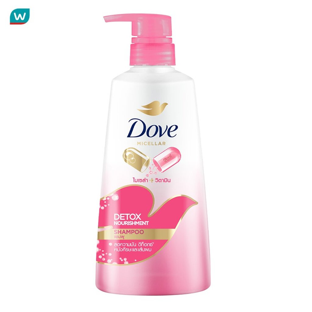 Dove โดฟ แชมพู ไมเซล่า วิตามิน ดีท็อกซ์ นอริชเม้นท์ 430 มล. แชมพู ผมมัน ดีท็อกซ์