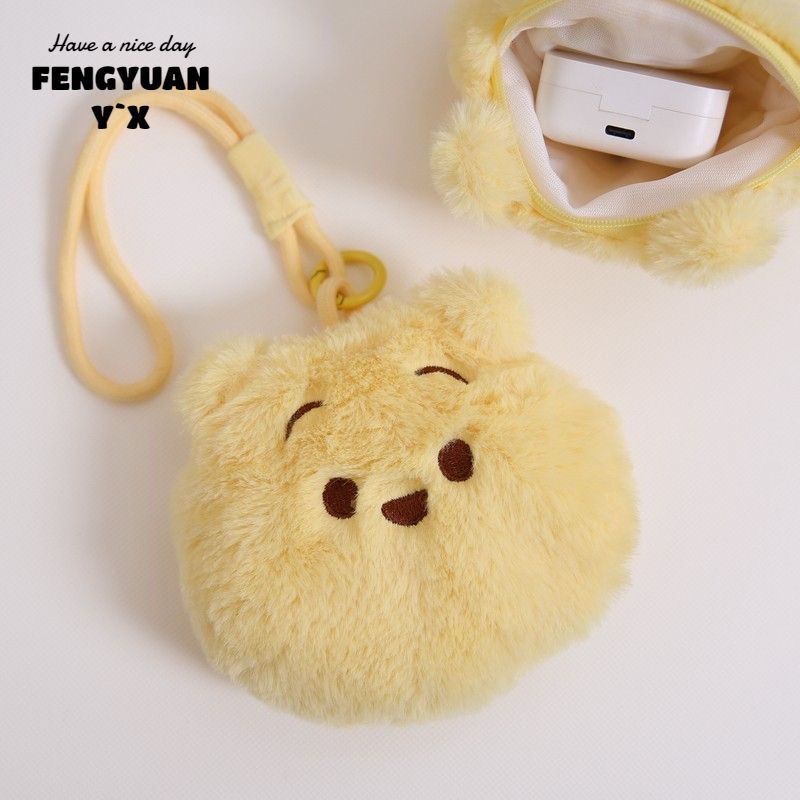 กระเป๋าใส่หูฟัง เหรียญ แบบพกพา ลายตุ๊กตาหมีพูห์น่ารัก