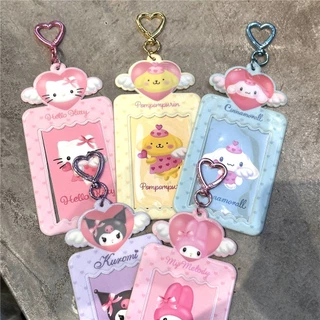 จี้ PVC รูปหัวใจน่ารัก ขนาด 10 ซม. สําหรับใส่บัตรอาหาร โฟโต้การ์ด