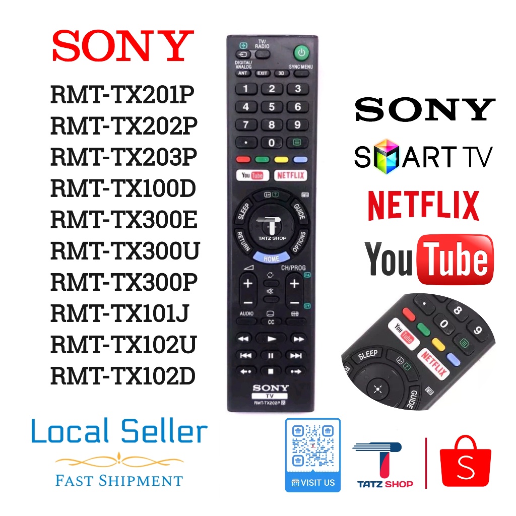 Sony Bravia LED LCD SMART TV รีโมทคอนโทรล สําหรับ RMT-TX201P RMT-TX202P RMT-TX203P RMT-TX300P