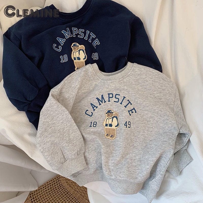 Clemine เสื้อกันหนาว แขนยาว ผ้าฝ้าย แบบสวม สําหรับเด็กผู้ชาย และเด็กผู้หญิง