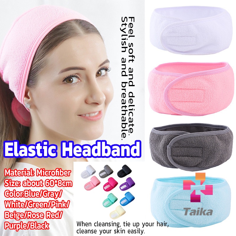 Taika ผ้าคาดผม ผ้าคาดผมแต่งหน้า ผ้าคาดผมนวดหน้า อาบน้ำ สีพื้น Headband