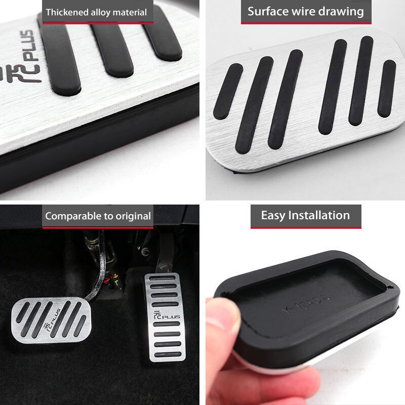 BYD Dolphin ชุดแผ่นครอบแป้นเหยียบเบรก กันลื่น ทำจากอะลูมิเนียมอัลลอย ติดตั้งง่ายไม่ต้องใช้เครื่องมือ ส่งด่วนจากไทย - รูปที่ 2