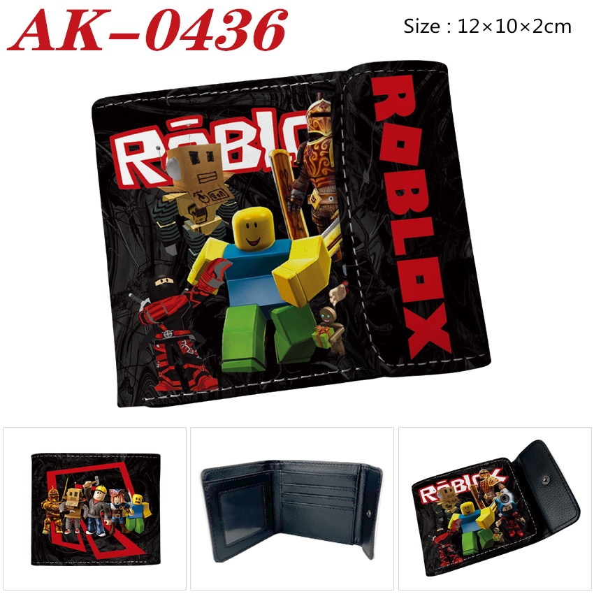 กระเป๋าสตางค์ หนัง PU ใบสั้น ลายการ์ตูนอนิเมะ Roblox Game สําหรับเด็ก