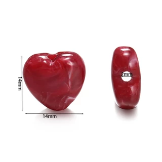 St.kunkka 20 ชิ้น 14 มม.วัสดุหินเลียนแบบ Love Heart ลูกปัดอะคริลิค Love Heart ลูกปัดสําหรับเครื่องประดับ DIY ทําสร้อยข้อมือสร้อยคอ