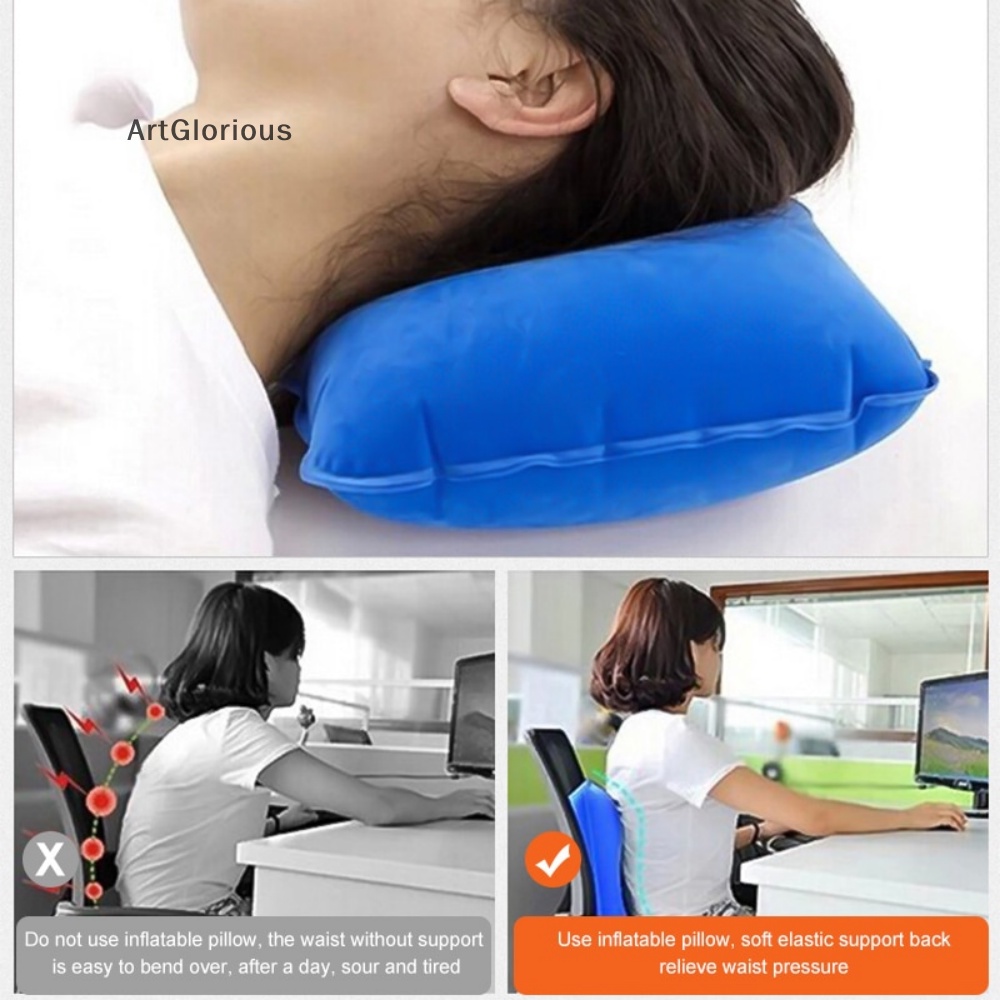 หมอนเป่าลม PVC แบบพกพา น้ําหนักเบา สําหรับตั้งแคมป์