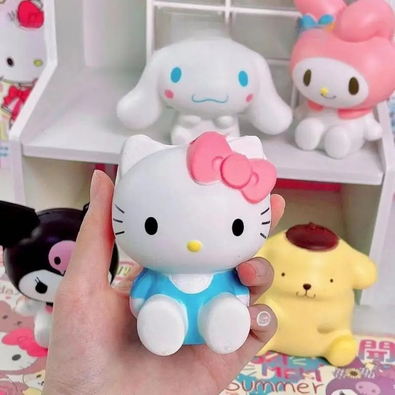 SANRIO ของเล่นบีบสกุชชี่ Kawaii Kt Kuromi Melody Cinnamoroll ช่วยบรรเทาความเครียด ส่งฟรี