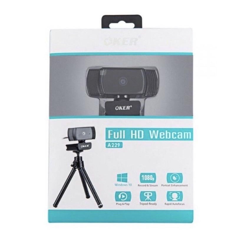 OKER(AUTO FOCUS) กล้อง Webcam A229 Full HD 1080p