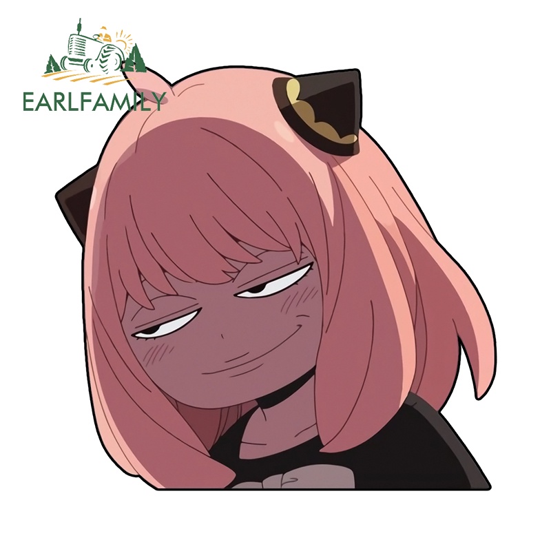Earlfamily 13 ซม.x 11 ซม. Anya สติกเกอร์รถ SPYFAMILY รูปแบบการ์ตูนสาวน่ารักรถประตู Protector รถจักรยานยนต์ที่กําหนดเองการพิมพ์ตลกรถอุปกรณ์เสริม