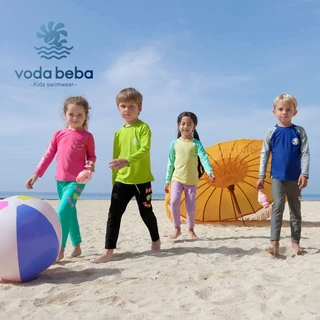 VODA BEBA ชุดว่ายน้ําแขนยาว แยกส่วน และกางเกงว่ายน้ํา สําหรับเด็กผู้ชาย และเด็กผู้หญิงชุดว่ายน้ำชุดน้ำผู้หญิง กันแดดแขนยาวแบบแยกชิ้นสำหรับชายและหญิงกางเกงน้ำหญิ ไปทะเลเด็ก