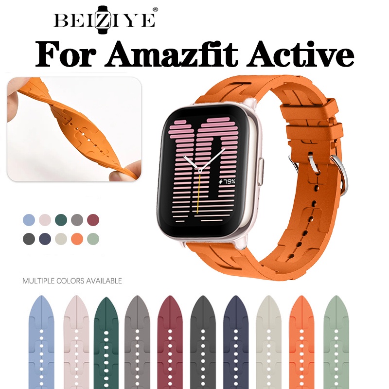 สายนาฬิกาข้อมือซิลิโคน แบบนิ่ม ระบายอากาศได้ดี อุปกรณ์เสริม สําหรับ Amazfit Active Smart watch