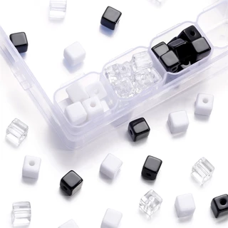 St. kunkka 30 ชิ้น 7.5 มิลลิเมตรอะคริลิคสแควร์ลูกปัดจํานวนมาก Spacer ลูกปัดสามารถใช้สําหรับ DIY เครื่องประดับทําสร้อยคอสร้อยข้อมือ