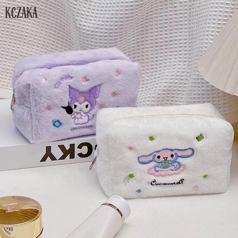 SANRIO Kczaka ins กระเป๋าดินสอ กระเป๋าเครื่องสําอาง ขนาดใหญ่ จุของได้เยอะ ปักลายการ์ตูนซานริโอ้น่ารัก สไตล์ญี่ปุ่น